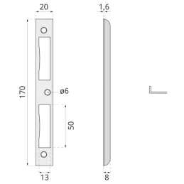 Gâche de porte FAB / nickel