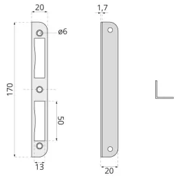 Gâche de porte FAB / Laiton verni