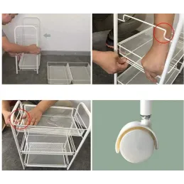 Desserte de rangement à roulettes ELEGAN / Blanc mat