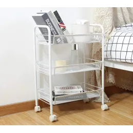 Desserte de rangement à roulettes ELEGAN / Blanc mat