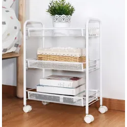 Desserte de rangement à roulettes ELEGAN / Blanc mat