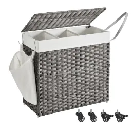 Panier à linge en rotin ASTRA 140 L / Noir