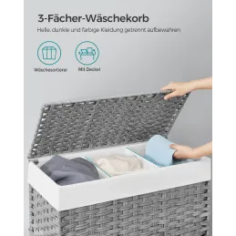 Panier à linge en rotin ASTRA 140 L / Noir