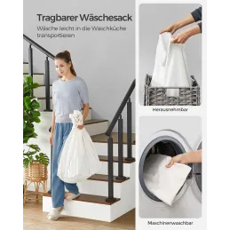 Panier à linge en rotin ASTRA 140 L / Noir