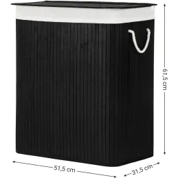 Panier à linge GLAMUR 100 L / Noir