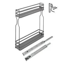 Panier coulissant ECONOM PUSH (ouverture sans poignée) / Anthracite