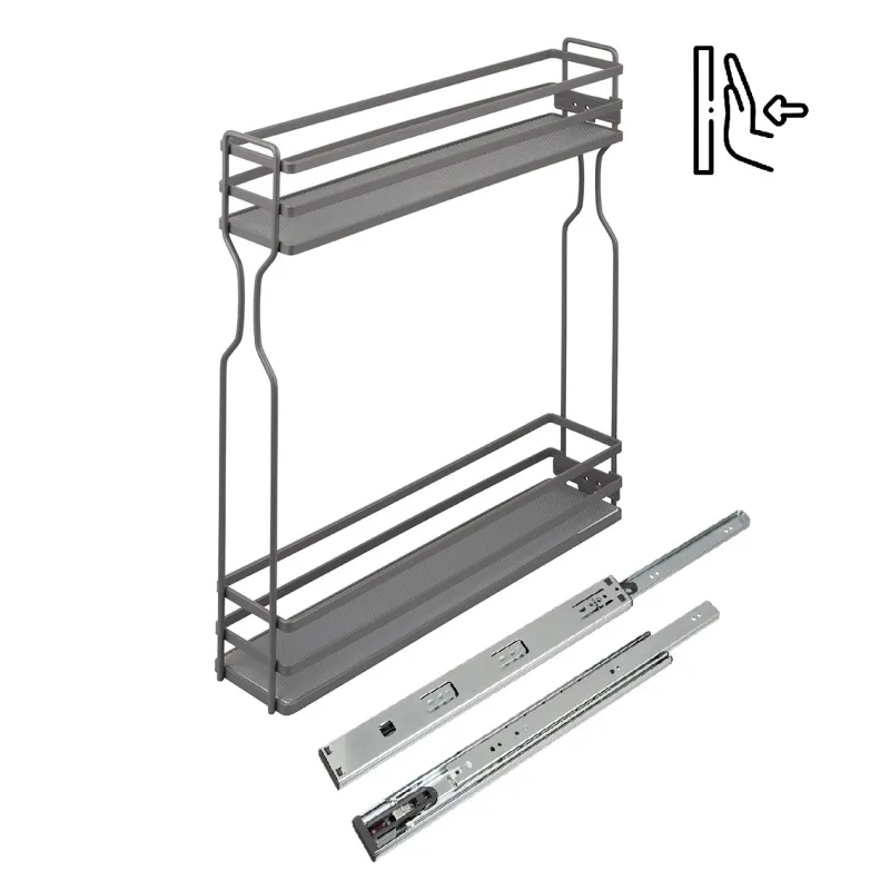 Panier coulissant ECONOM PUSH (ouverture sans poignée) / Anthracite