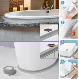 Joint autocollant pour cuisine et salle de bains 2,2 m / Gris