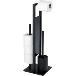 Porte-papier toilette avec brosse AXIAN / Noir mat
