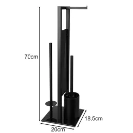 Porte-papier toilette avec brosse AXIAN / Noir mat
