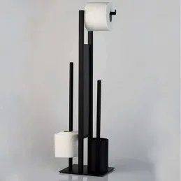 Porte-papier toilette avec brosse AXIAN / Noir mat