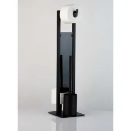 Porte-papier toilette avec brosse AXIAN / Noir mat