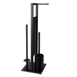 Porte-papier toilette avec brosse AXIAN / Noir mat