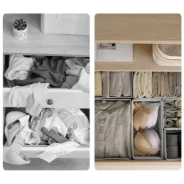 Set de 6 boîtes de rangement pour dressing MAXO / Gris