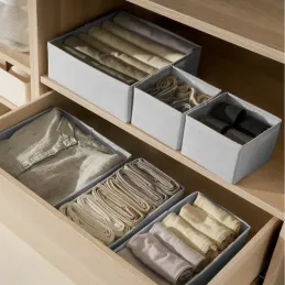 Set de 6 boîtes de rangement pour dressing MAXO / Gris
