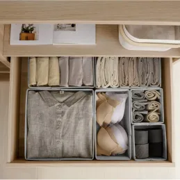 Set de 6 boîtes de rangement pour dressing MAXO / Gris