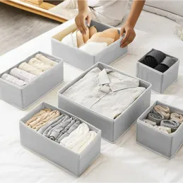 Set de 6 boîtes de rangement pour dressing MAXO / Gris