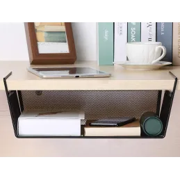 Panier métallique sous étagère PRACTICAL / Noir mat