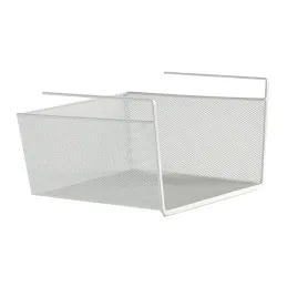 Panier métallique à suspendre sous une étagère PRACTICAL / Blanc mat