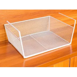 Panier métallique à suspendre sous une étagère PRACTICAL / Blanc mat