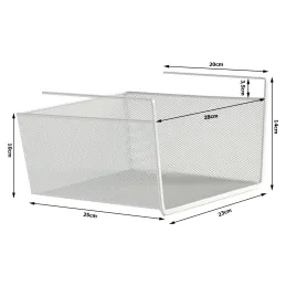Panier métallique à suspendre sous une étagère PRACTICAL / Blanc mat