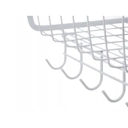 Panier métallique sous étagère avec crochets DRAFT / Blanc mat