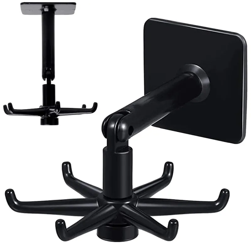 Patère adhésive pivotante ROTARA / Noir mat