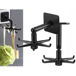 Patère adhésive pivotante ROTARA / Noir mat