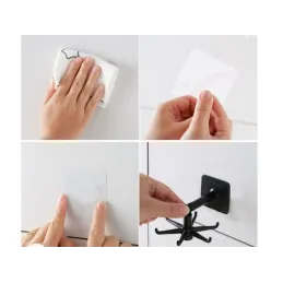 Patère adhésive pivotante ROTARA / Noir mat