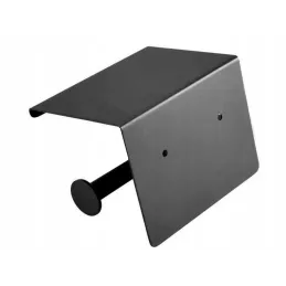Porte-papier toilette avec étagère BROS / Noir mat