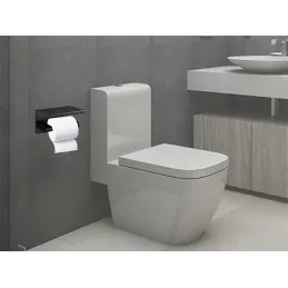 Porte-papier toilette avec étagère BROS / Noir mat