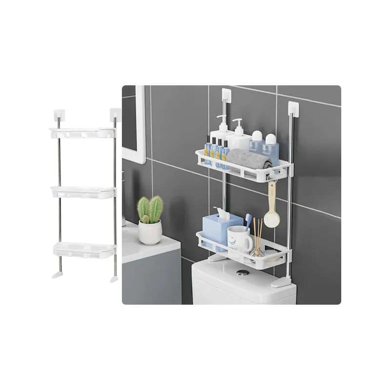 Étagère réglable au-dessus des toilettes / Blanc