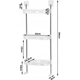 Étagère réglable au-dessus des toilettes / Blanc