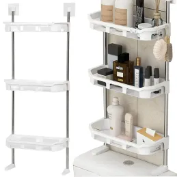 Étagère réglable au-dessus des toilettes / Blanc