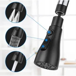 Mousseur de robinet avec fonction douche / Noir