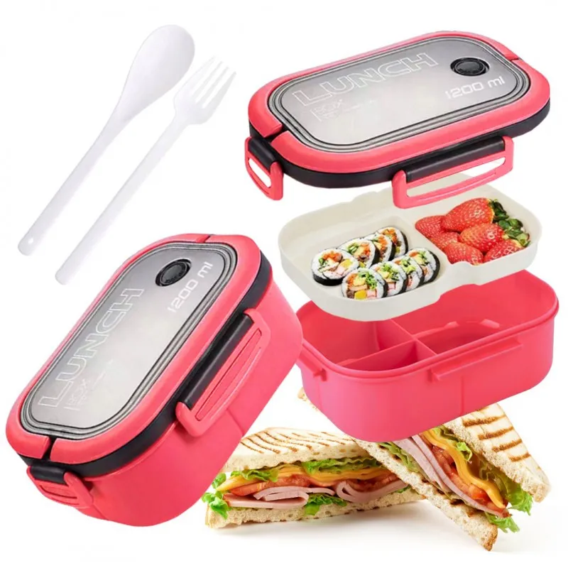 Lunch box avec couverts LUNCH / Rose