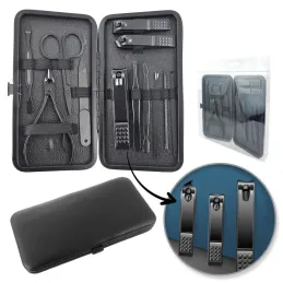 Set de manucure professionnel de 12 pièces / Noir mat
