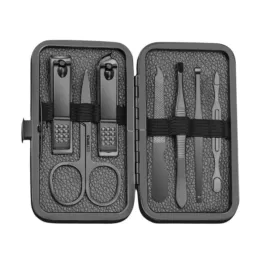 Set de manucure professionnel de 12 pièces / Noir mat