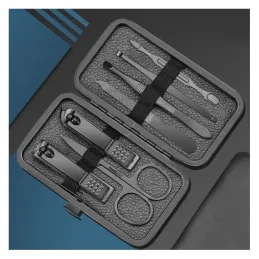 Set de manucure professionnel de 12 pièces / Noir mat