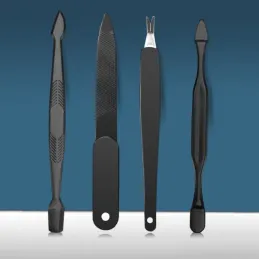 Set de manucure professionnel de 12 pièces / Noir mat
