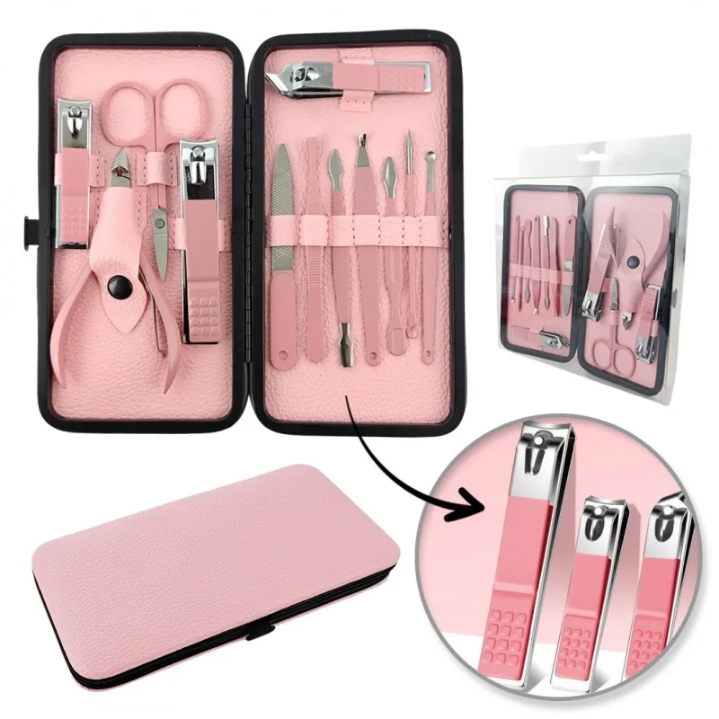 Kit de manucure professionnel de 12 pièces / Rose
