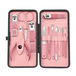 Kit de manucure professionnel de 12 pièces / Rose
