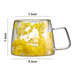 Tasse isotherme à fleurs FLOWER GLASS 180 ml / Jaune