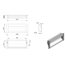 Poignée encastrable TRIADA / Aluminium