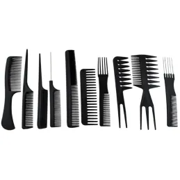 Lot de 10 peignes de coiffure BARBER / Noir