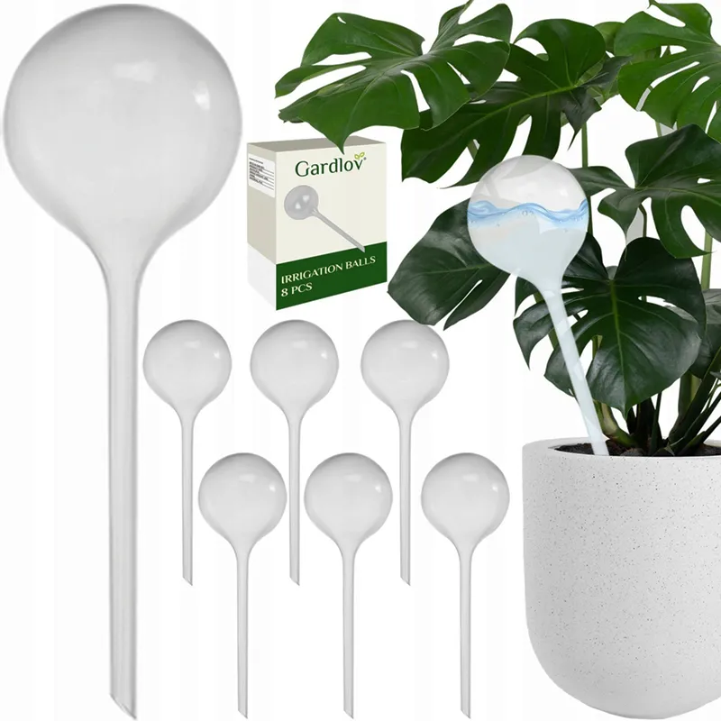 SET DE 8 DISTRIBUTEURS D’EAU AUTOMATIQUES POUR PLANTES EN POT / Transparent