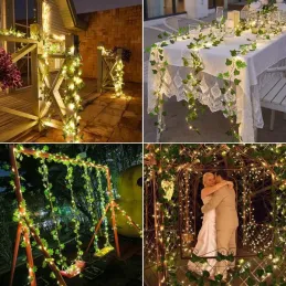 Lierre artificiel avec éclairage LED - 25 mètres / Vert