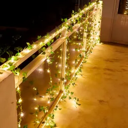 Lierre artificiel avec éclairage LED - 25 mètres / Vert