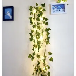 Lierre artificiel avec éclairage LED - 25 mètres / Vert