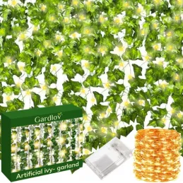 Lierre artificiel avec éclairage LED - 25 mètres / Vert